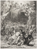 KG 12604
<br/>
Tempel der Muzen: De Zondvloed.
<br/>
<em>Picart, Bernard (1673-1733)</em>